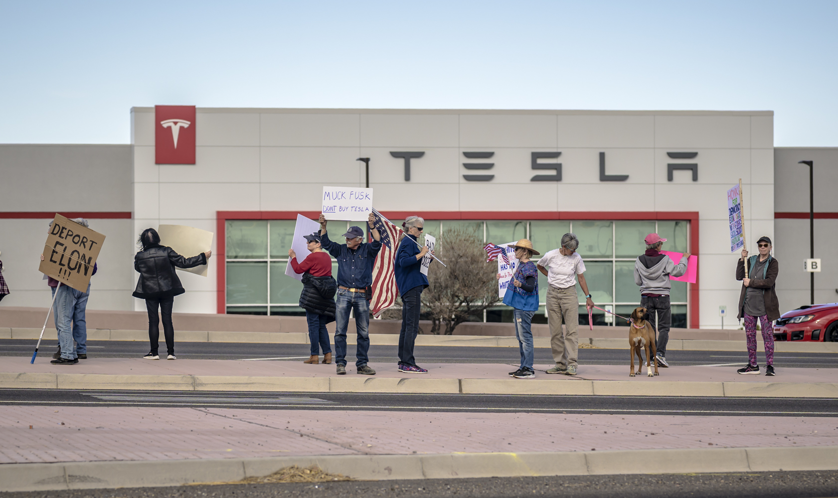 Tesla protest