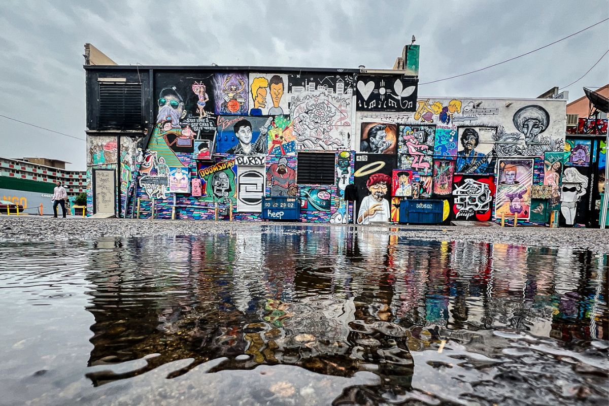 Rainy day in downtown Albuquerque. Photo by Roberto E. Rosales/City Desk Abq