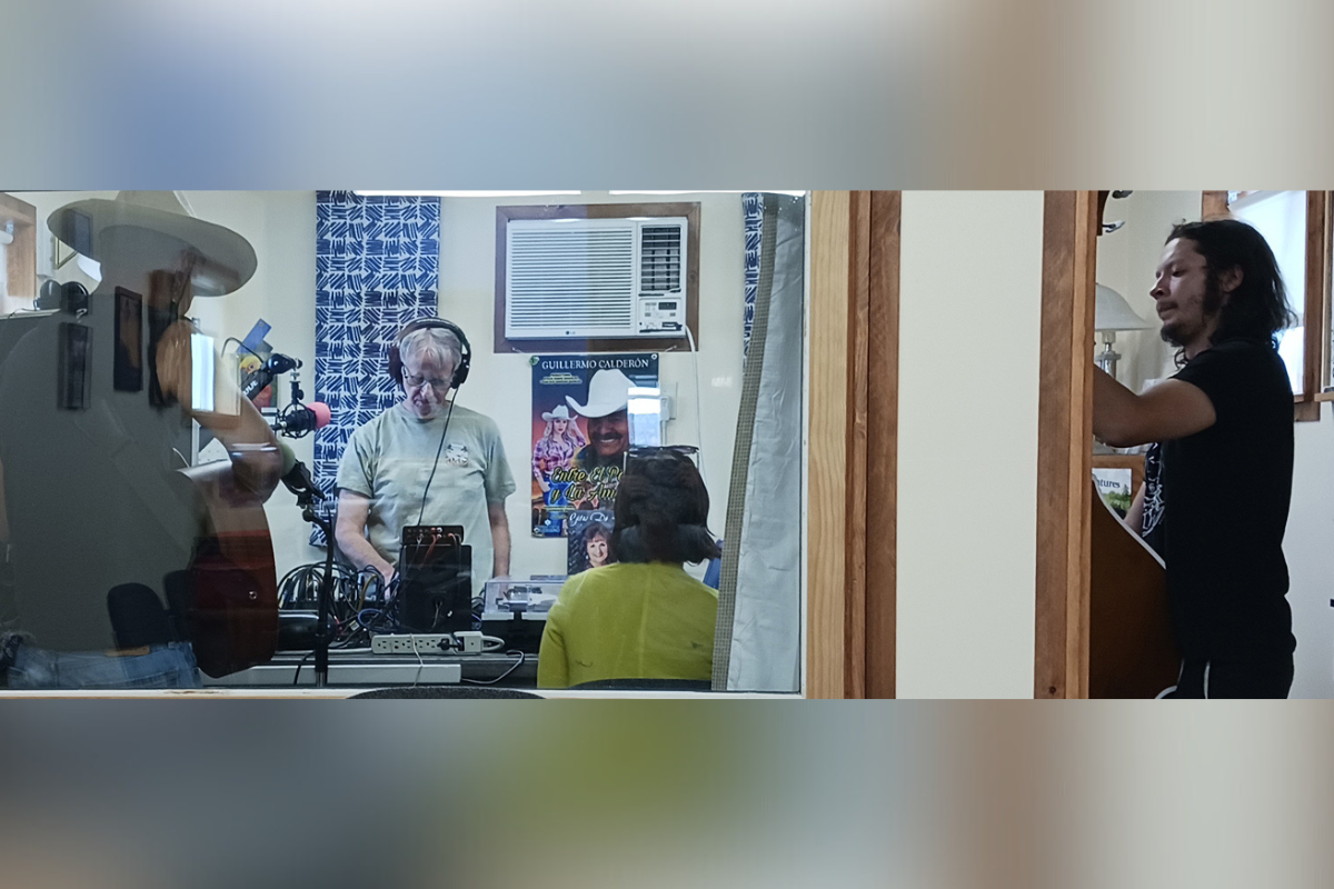 Guests enjoyed live music by Sandia Swing and Woolworth style frito pies during KUPR's April open house at the studio