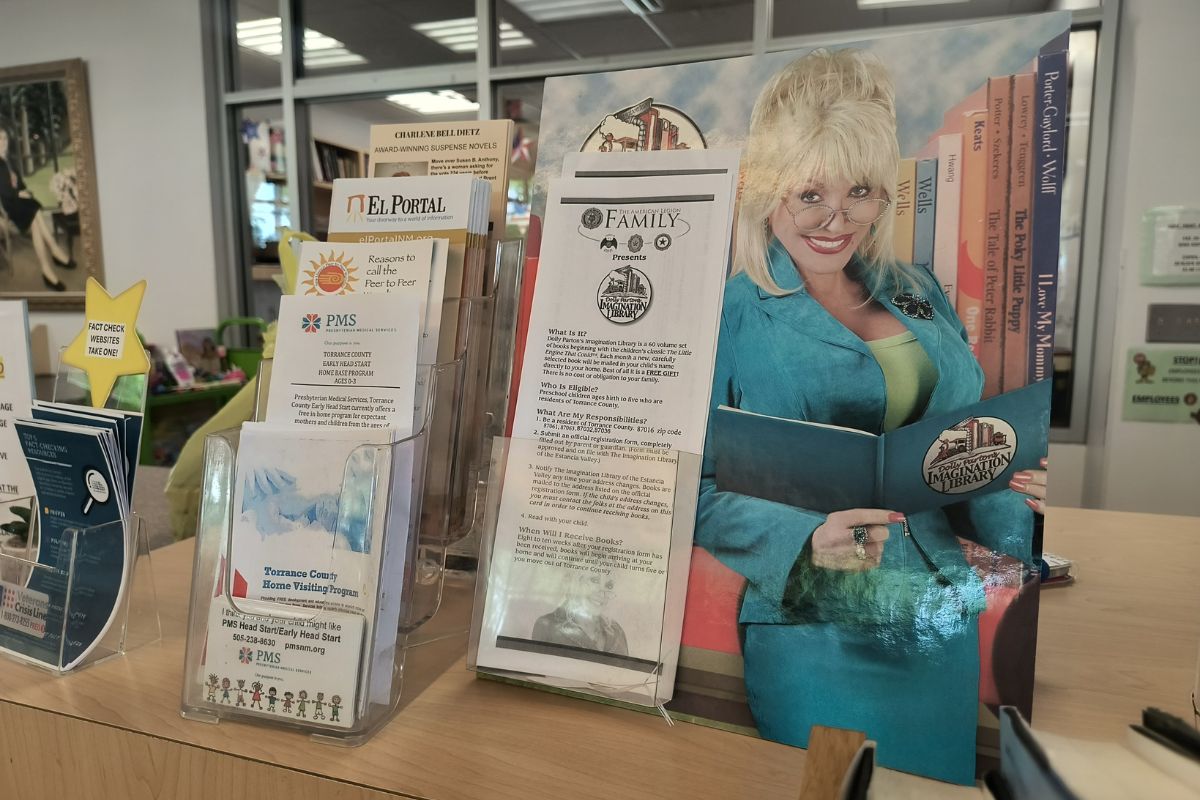 If you live in the East Mountains area, you can likely sign up for Dolly Parton’s Imagination Library. The program is open to children from birth to age five who reside within a participating area, such as the Estancia Valley Imagination Library. 