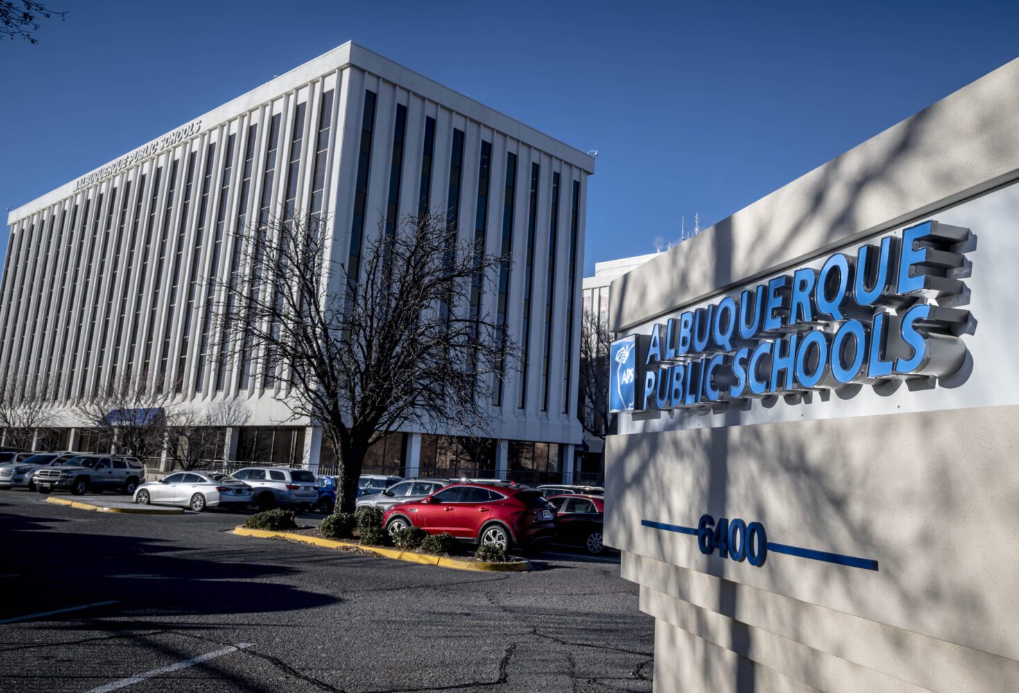 The Albuquerque Public Schools Administration building located at 6400 Uptown Blvd. NE. Photo by Roberto E. Rosales/City Desk ABQ
