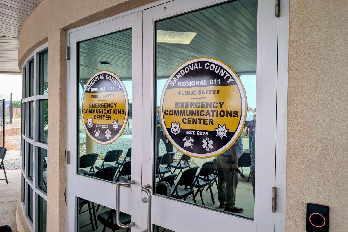 Sandoval County held a ribbon-cutting ceremony July 24 to celebrate its new dispatch center, even as the facility remains unable to independently handle approximately 85% of 911 calls from the county's estimated 42,000 non-Rio Rancho residents.