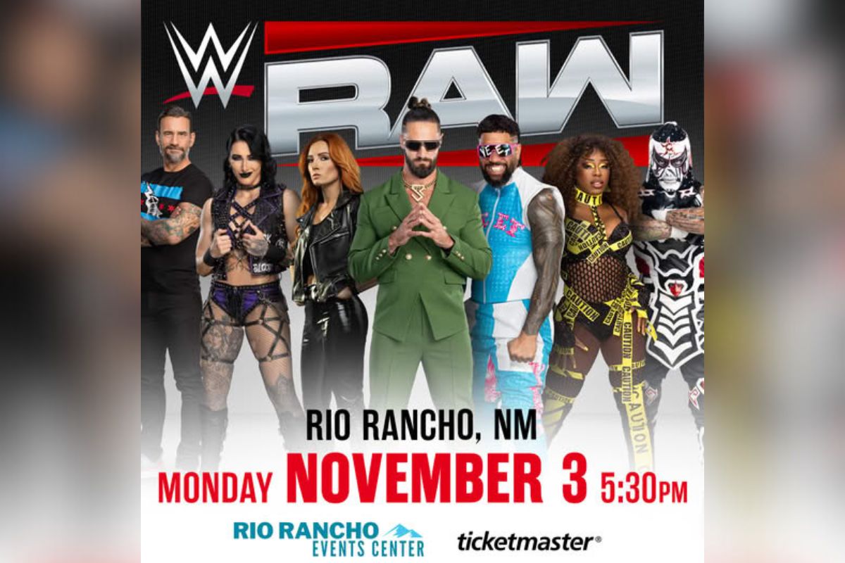 Wrestling history will be made in Rio Rancho this fall when WWE Raw broadcasts live from Rio Rancho Events Center on Monday, Nov. 3 at 5:30 p.m., marking the first time WWE's flagship program has originated from New Mexico in the show's 31-year history.