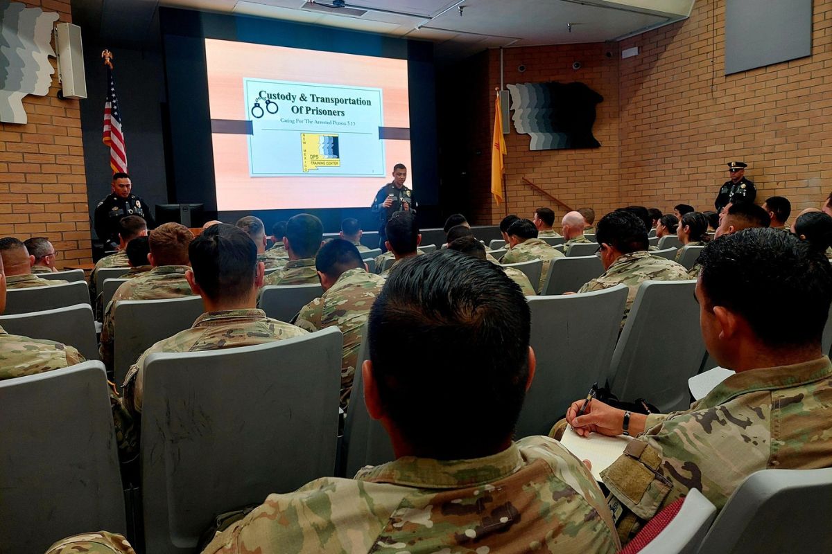 National Guard members train for Operation Zia Shield continues, this time with instruction from the New Mexico State Police. (National Guard)