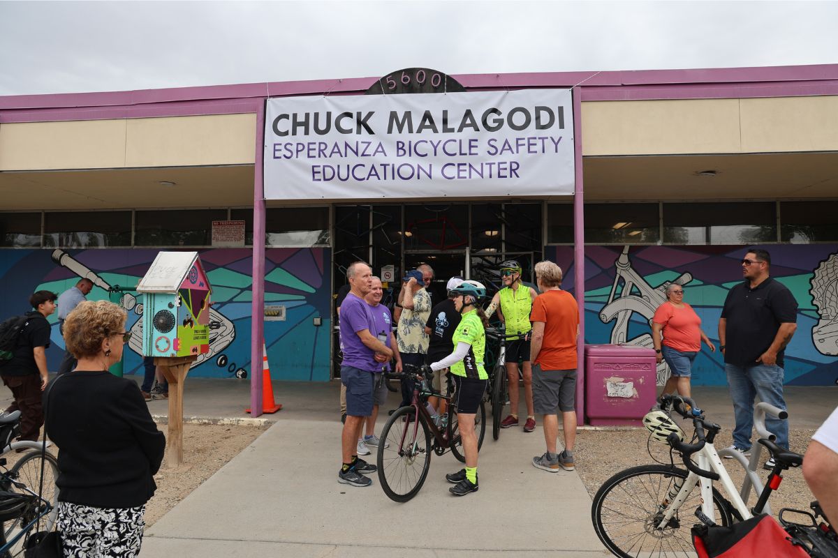 Albuquerque honored the memory of beloved cycling safety educator Chuck Malagodi Monday by renaming two city facilities that embody his life's work, a tribute that resonates deeply in a city where bicyclists face significant safety challenges. (CABQ)