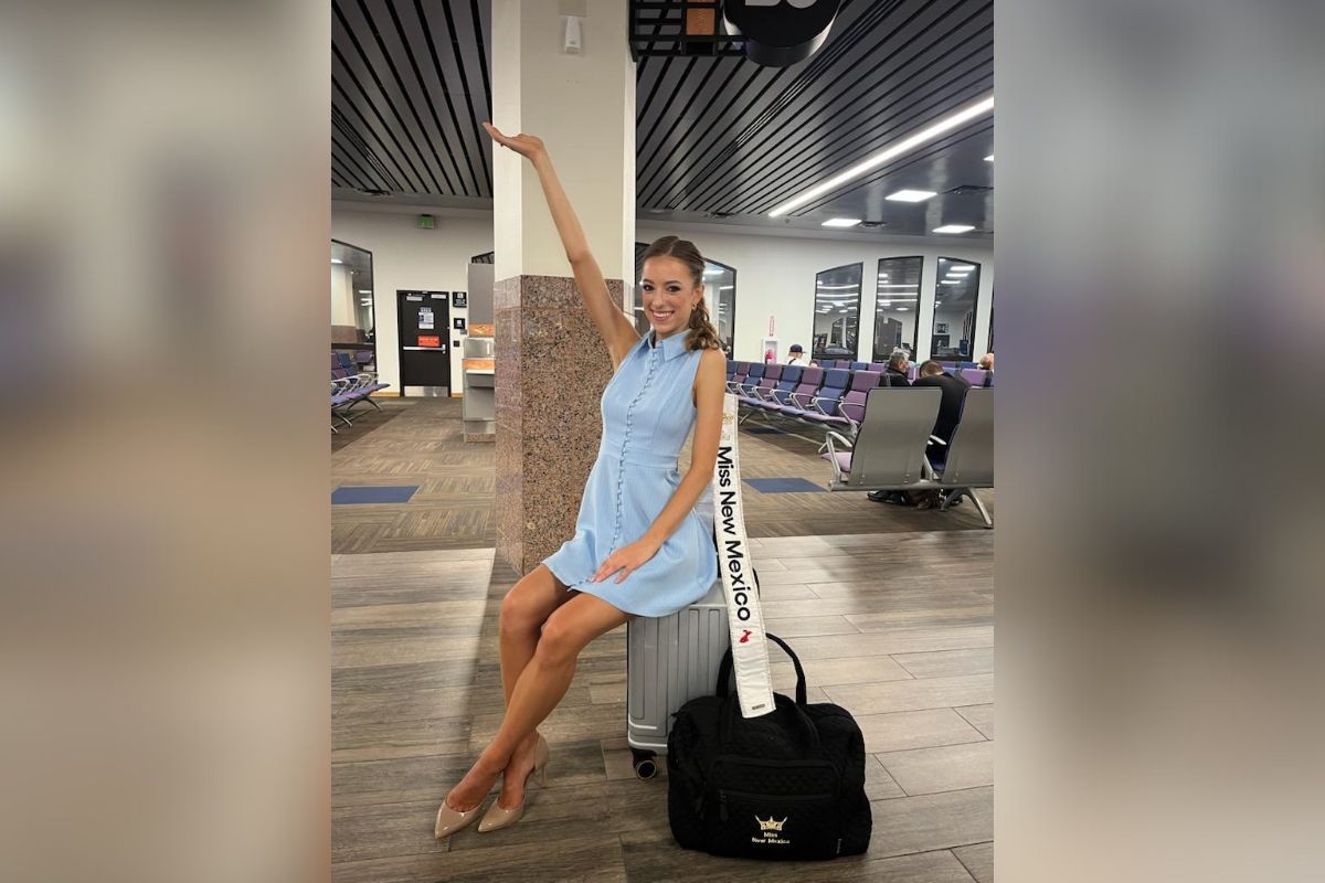 Madyson Kettler, Miss New Mexico, takes a break in El Paso International Airport before flying to Orlando, Florida for the Miss America pageant finals. Kettler is a professional dancer with the New Mexico Ballet Company and a graduate of Rio Rancho High School.