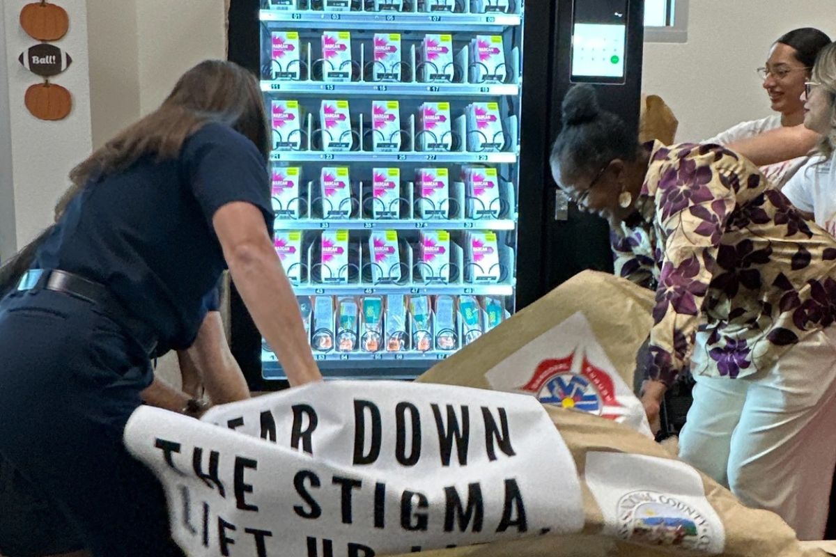 Sandoval County officials launched a vending machine Friday that provides free Narcan and gun locks to residents and visitors at the county's Health Commons facility.