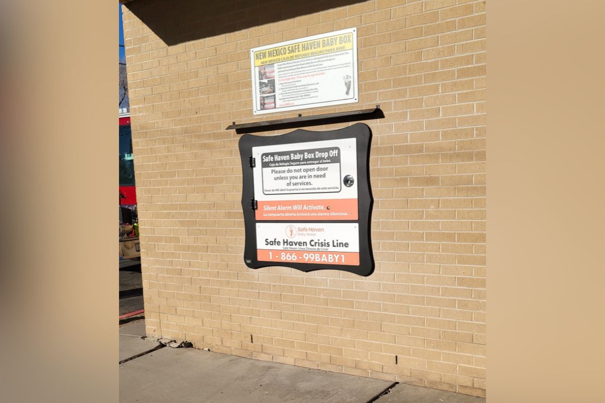 The Town of Bernalillo unveiled its first Baby Box on Dec. 17. (Rodd Cayton)